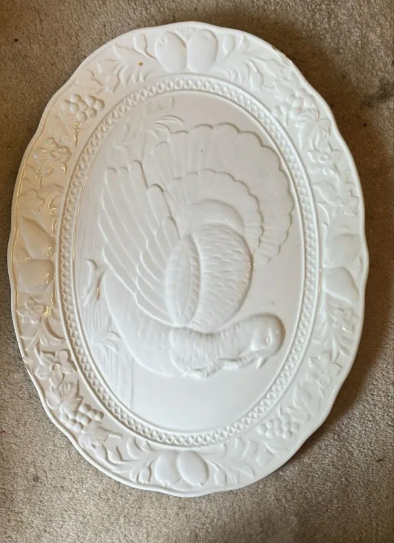 White Turkey Serving 19 inch Platter thumbnail