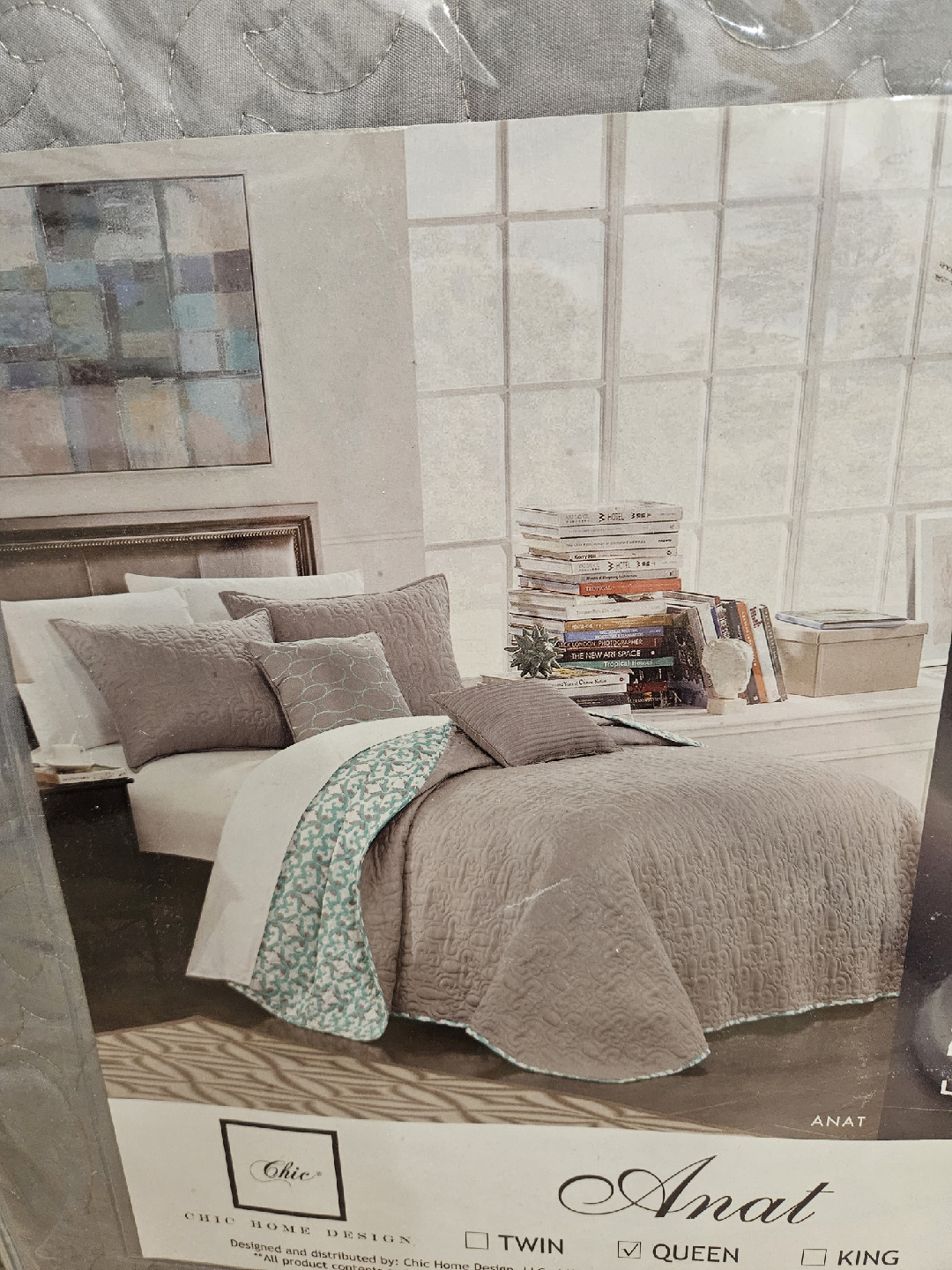 Chic Home Design Anat 5-Piece Reversible Queen Quilt Set