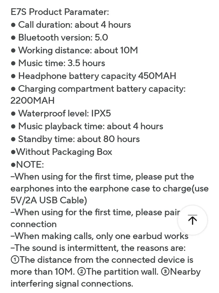 E7S Wireless Earbuds - Black image indicator(9)