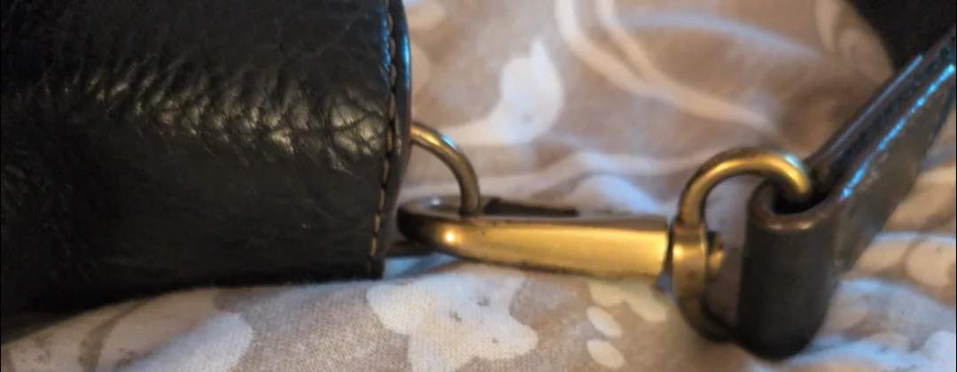 Fossil Black Leather Tote Bag image indicator(5)