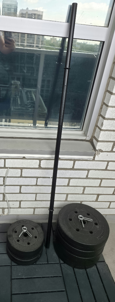 Weighs 100lbs (4x20lbs | 2x10lbs) + Bar