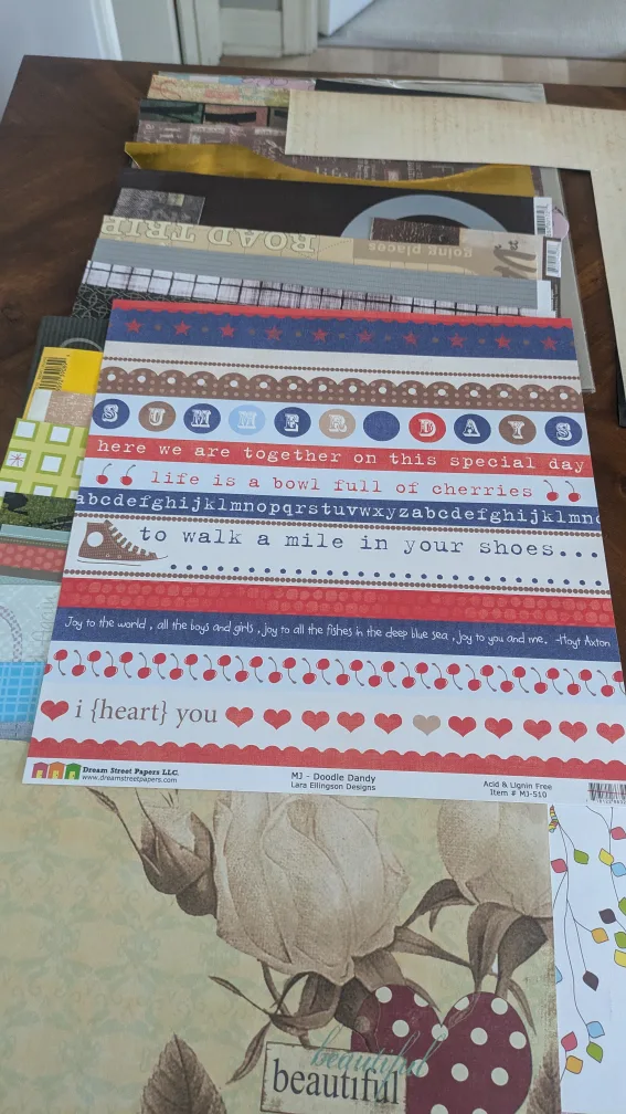 Lot of 25+ 12" scrapbooking paper image indicator(4)