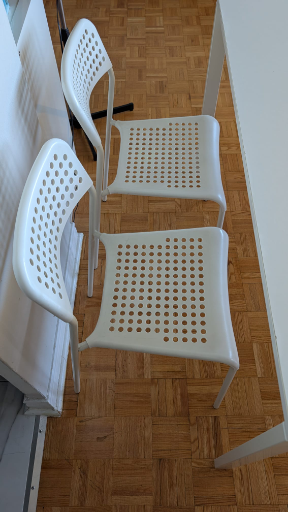 IKEA White Dining Table & Chairs - photo 3