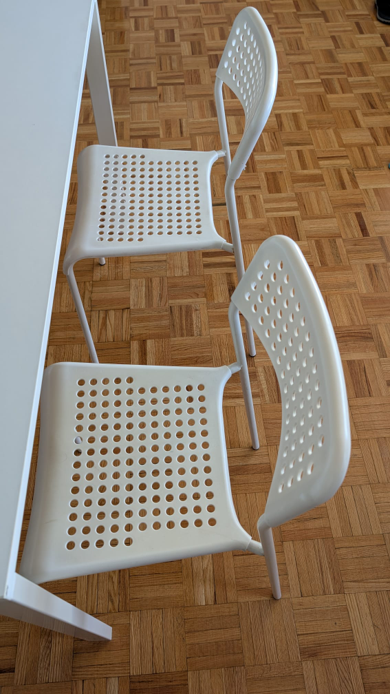 IKEA White Dining Table & Chairs - photo 4