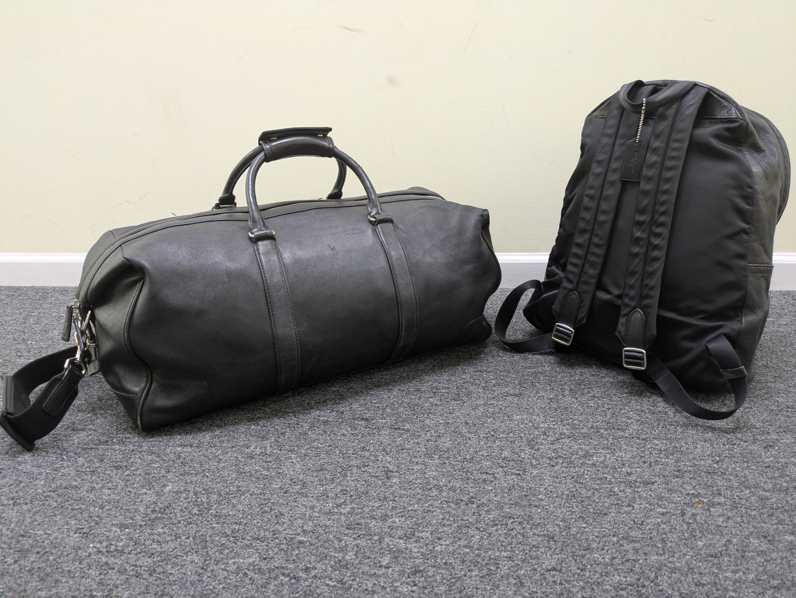 Authentic Black leather Coach weekender duffel bag & backpack - photo 2