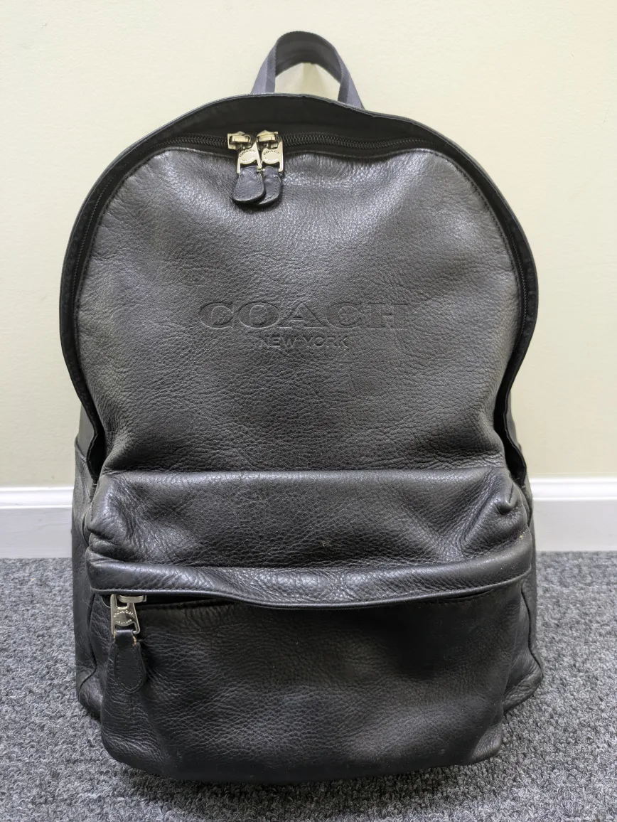 Authentic Black leather Coach weekender duffel bag & backpack image indicator(3)