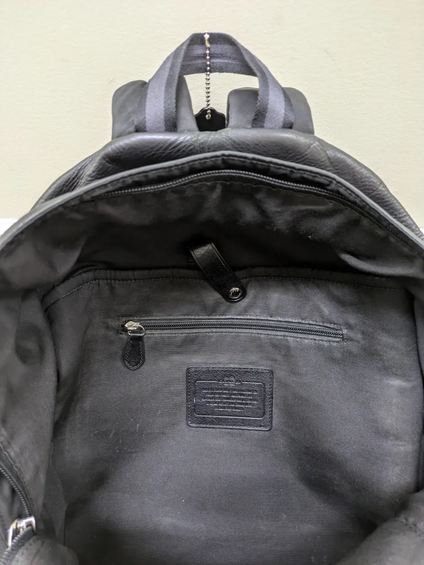 Authentic Black leather Coach weekender duffel bag & backpack image indicator(4)