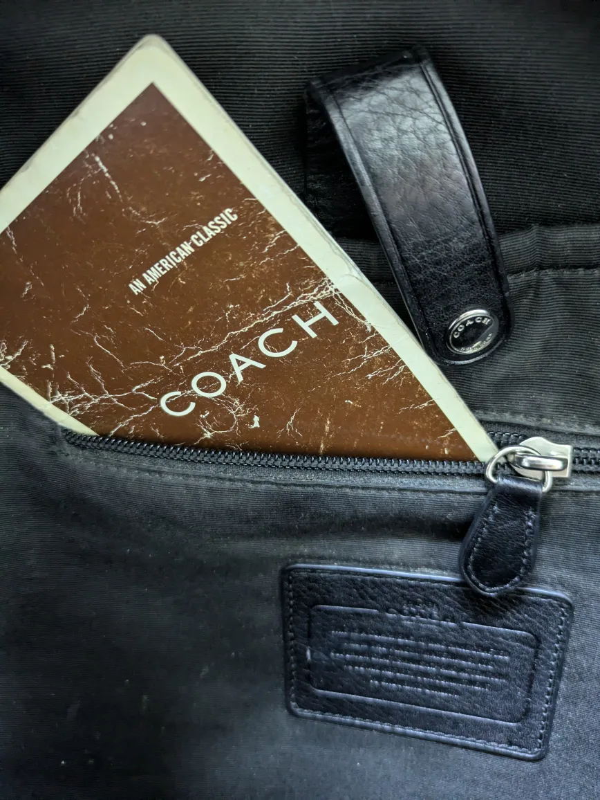 Authentic Black leather Coach weekender duffel bag & backpack image indicator(7)