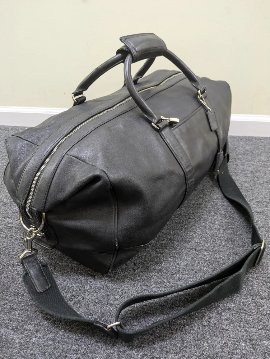 Authentic Black leather Coach weekender duffel bag & backpack image indicator(8)