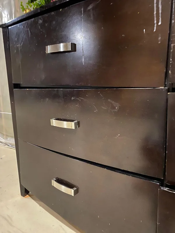 Dark Wood Dresser with Mirror thumbnail