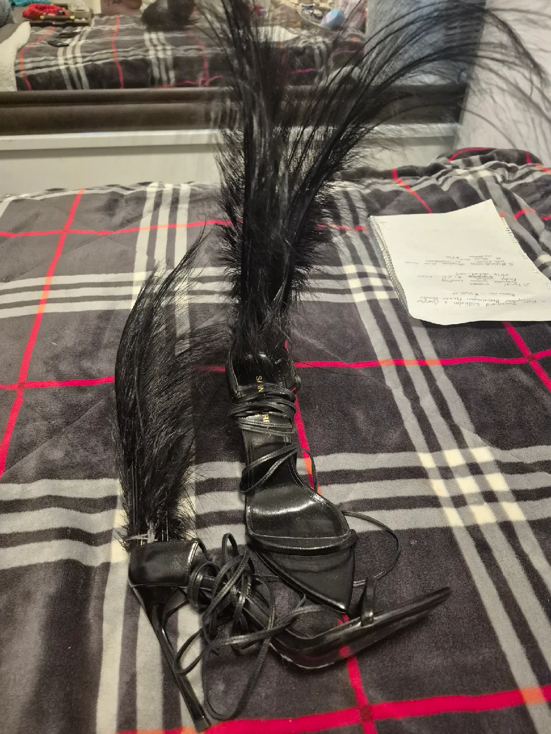 Saint Laurent Paris Feather Heels - Size 36 thumbnail
