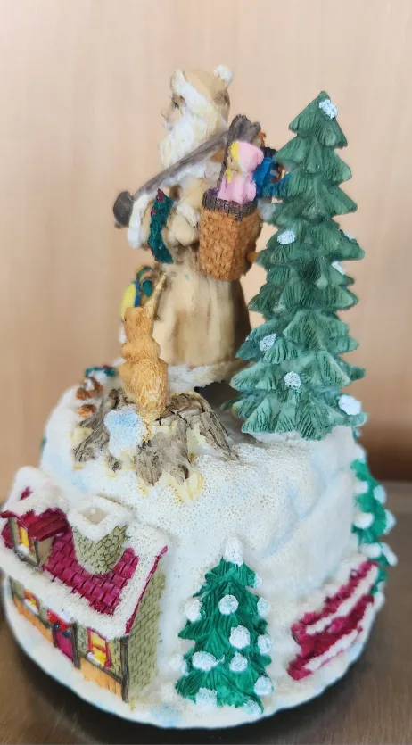 Santa Claus Figurine with Squirrels and Christmas Trees image indicator(3)