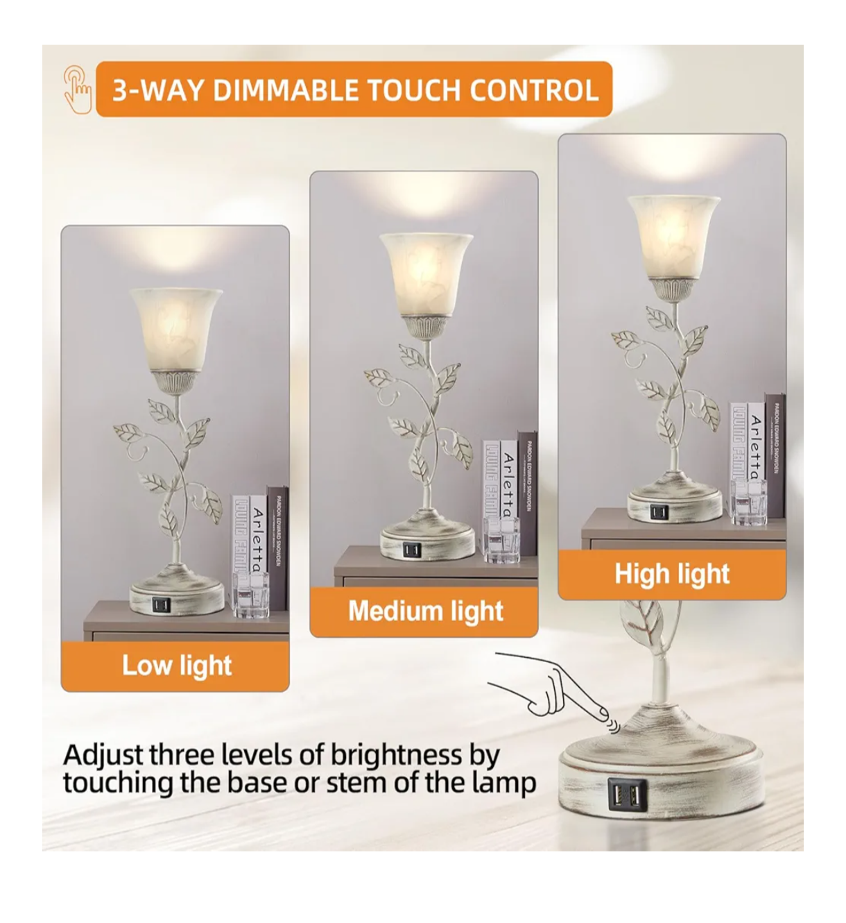 3-Way Dimmable Touch Control Table Lamp - photo 3