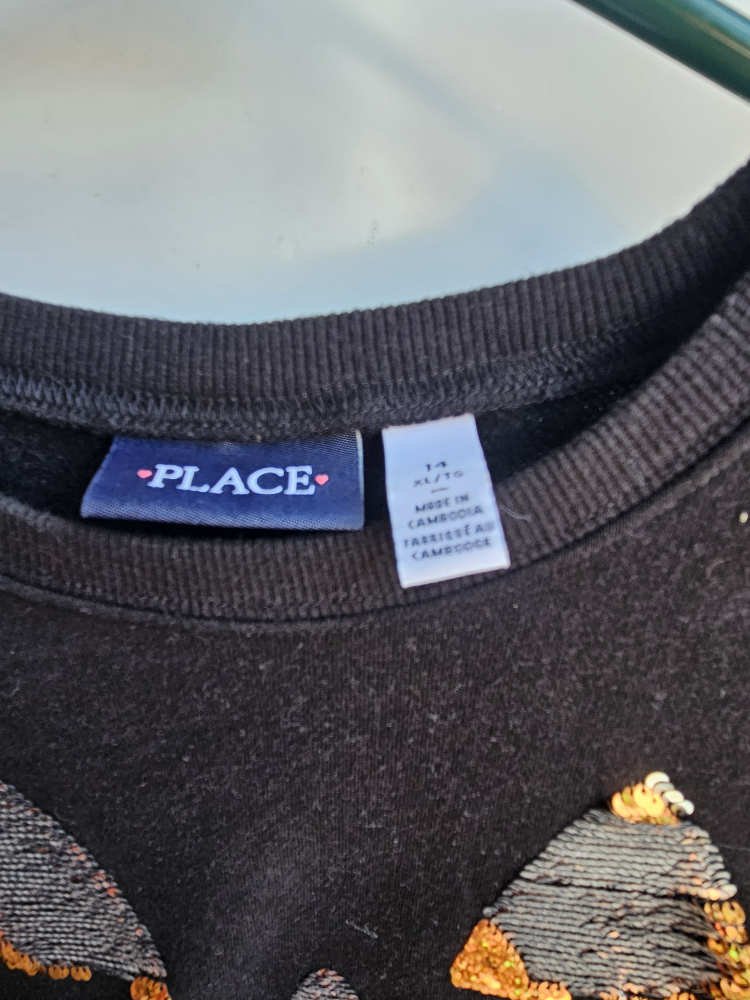 Children's Place Halloween Sequin Sweatshirt XL - photo 2