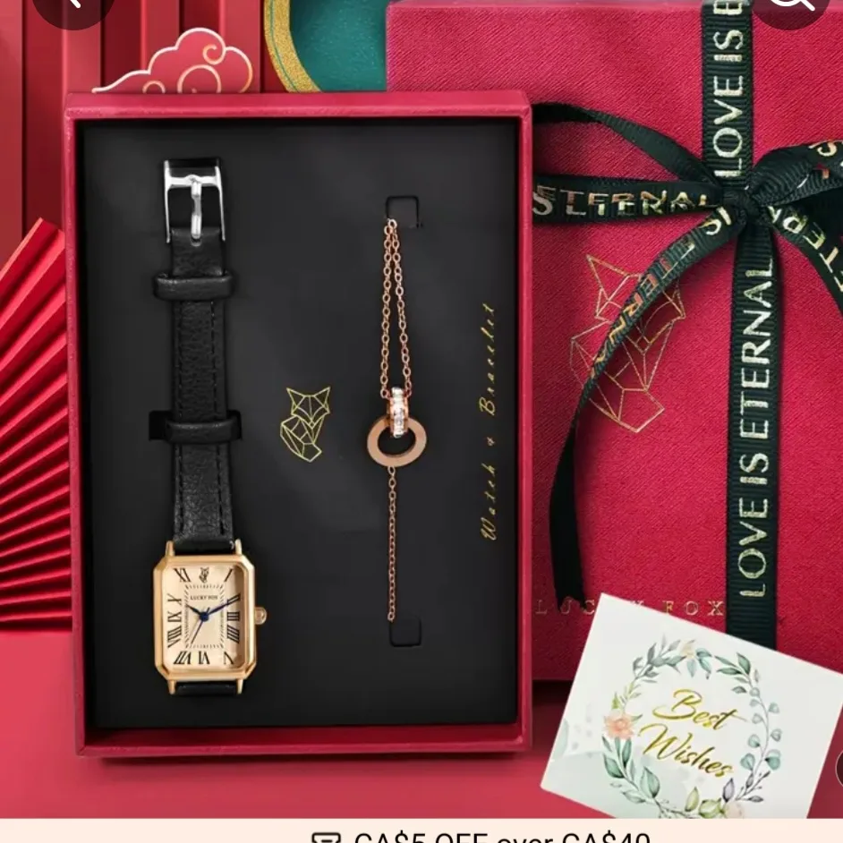 Lucky Fox Watch & Bracelet Set - New in Box!