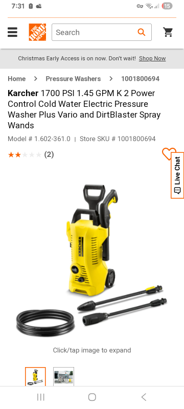 Departure 1700 psi press\nSure washer0 preserwasher