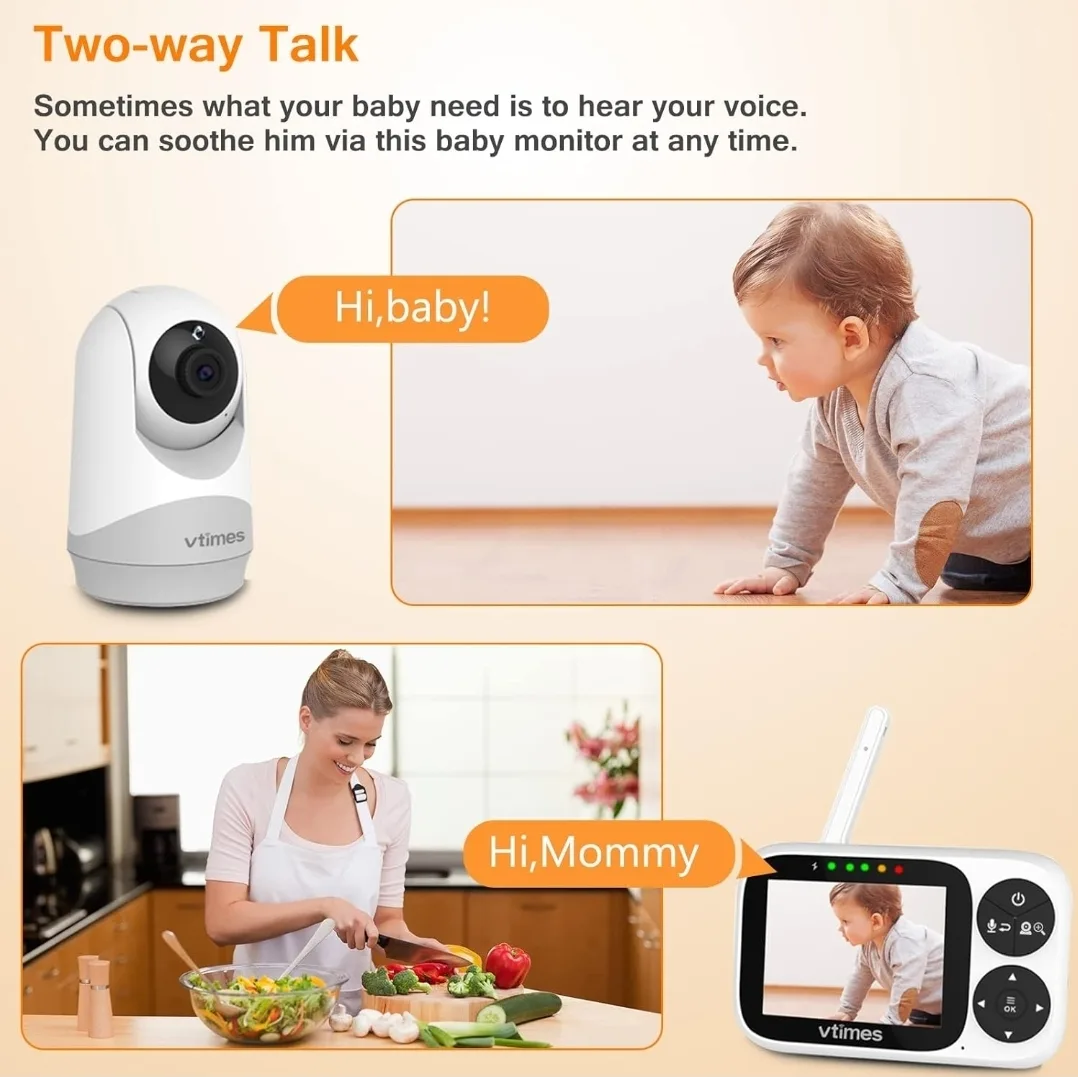 vtimes Baby Monitor with IPS Screen image indicator(2)