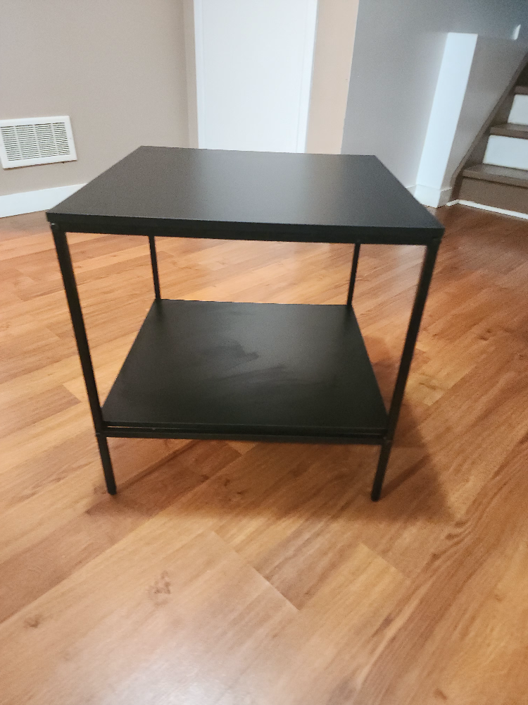 Black Side Table with Shelf - photo 3