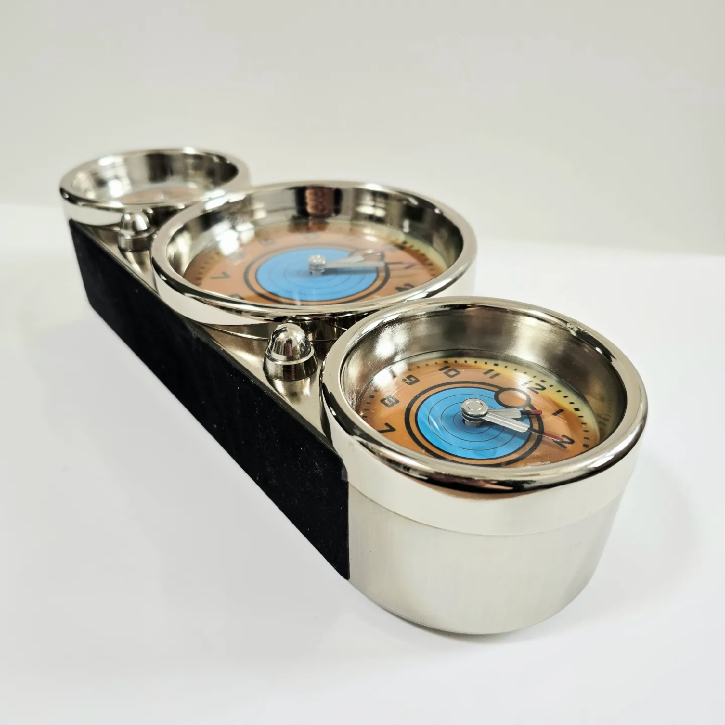 Pottery Barn Retro 3 Time Zones Clock -   New Battery image indicator(4)