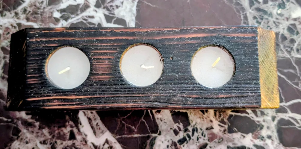 Handcrafted Rustic Candle Holder – Cozy Vibes Included image indicator(3)