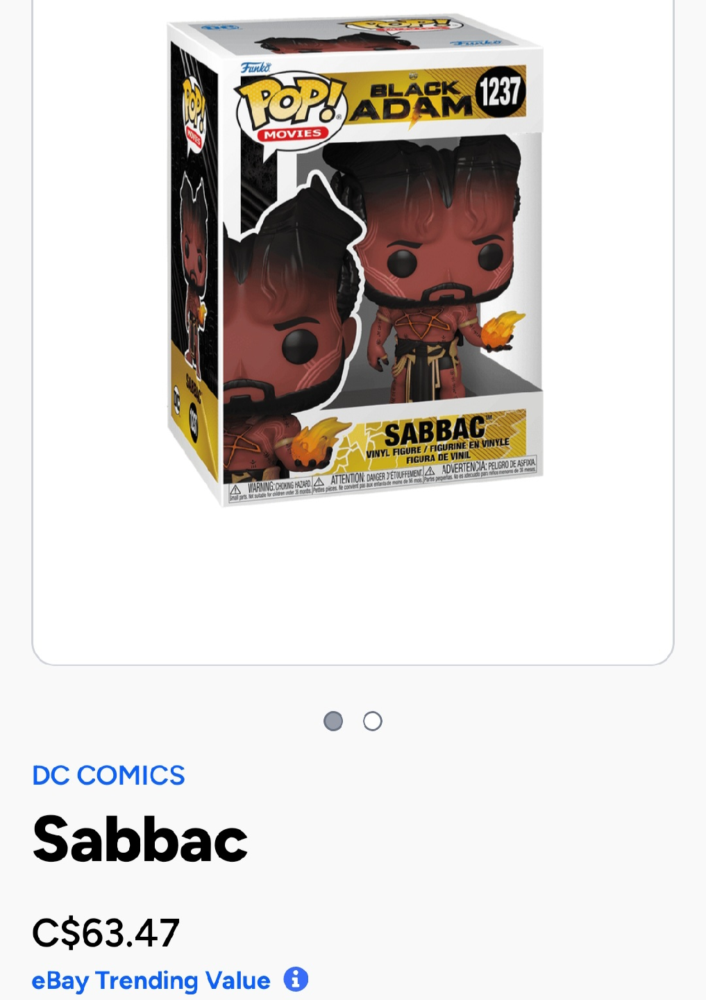 Funko Pop! Movies Black Adam - Sabbac #1237 - photo 2