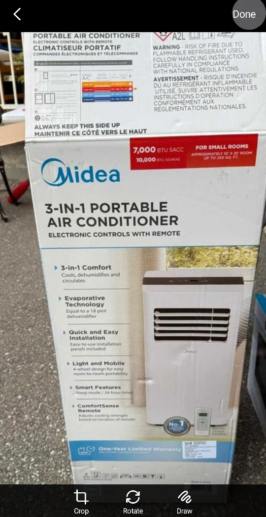 Midea Portable AC 3-in-1 image indicator(3)