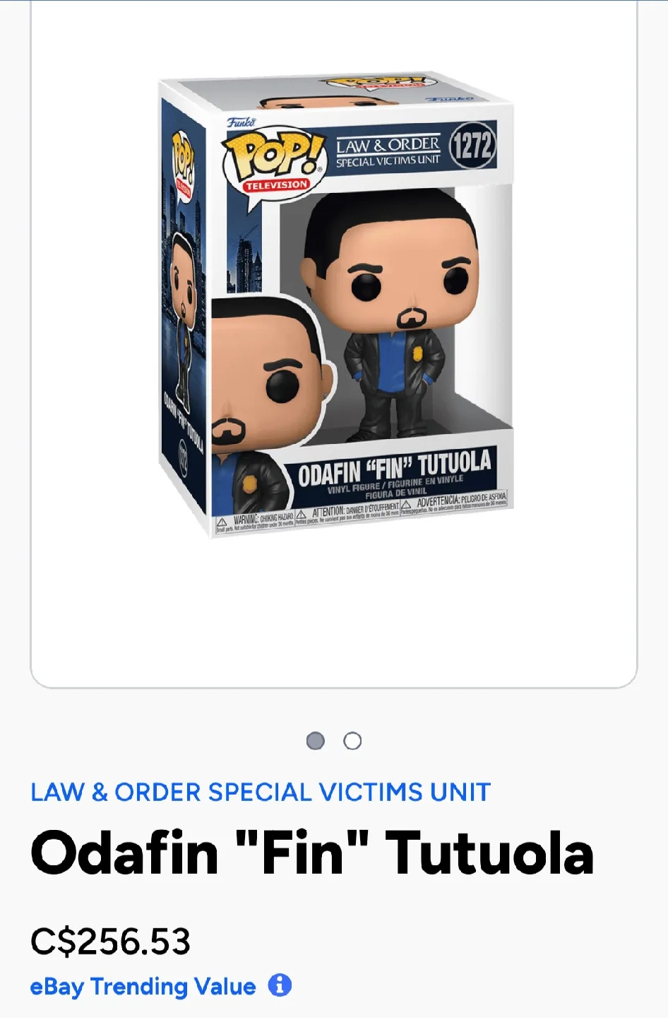 Funko Pop! Law & Order: SVU - Odafin "Fin" Tutuola #1272 image indicator(2)