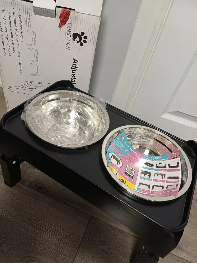 Comesoon Adjustable Elevated Pet Bowl Stand thumbnail