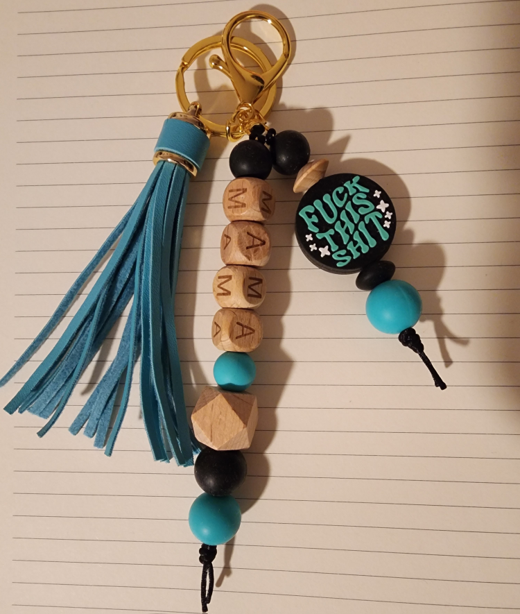 Handmade Beaded Keychain - Mama, Oilers, Tassel - photo 4