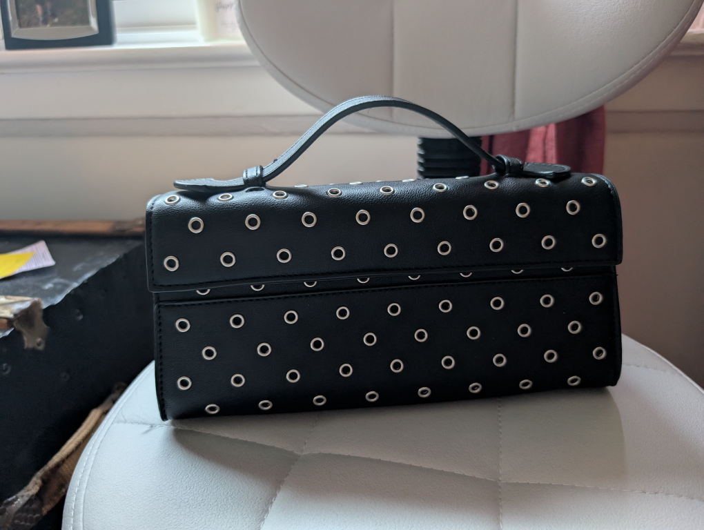 Black Clutch /Purse with Rivet Detail