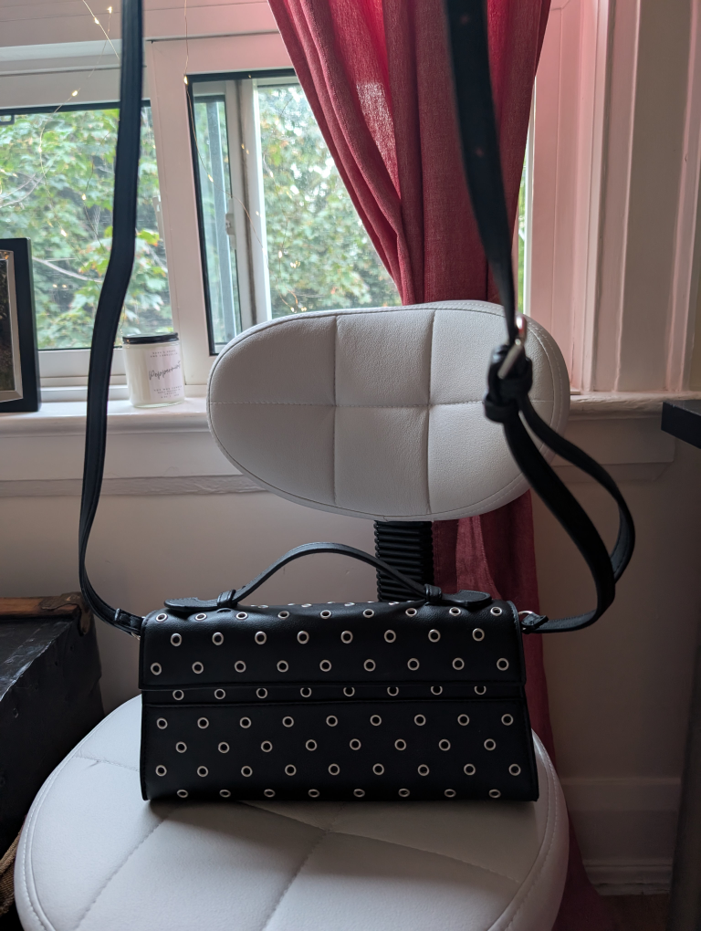 Black Clutch /Purse with Rivet Detail - photo 2