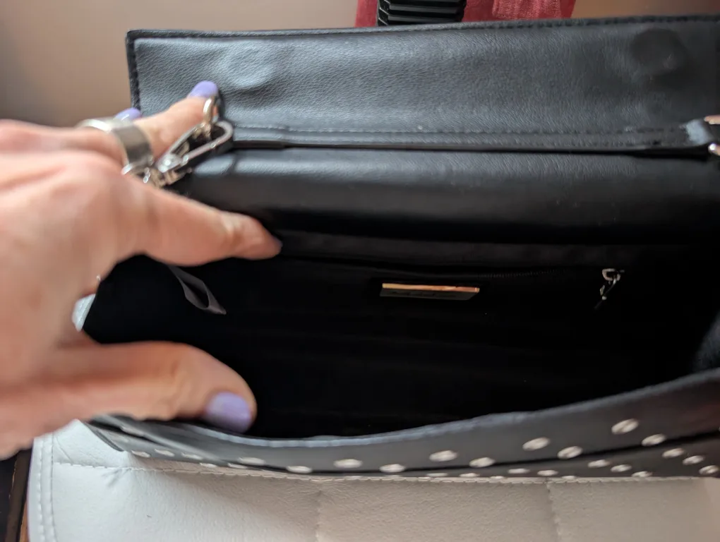 Black Clutch /Purse with Rivet Detail image indicator(3)