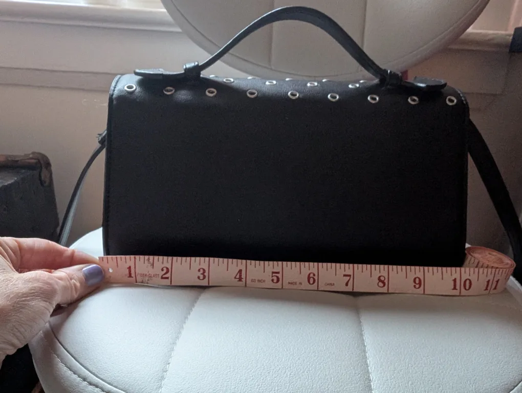 Black Clutch /Purse with Rivet Detail image indicator(4)