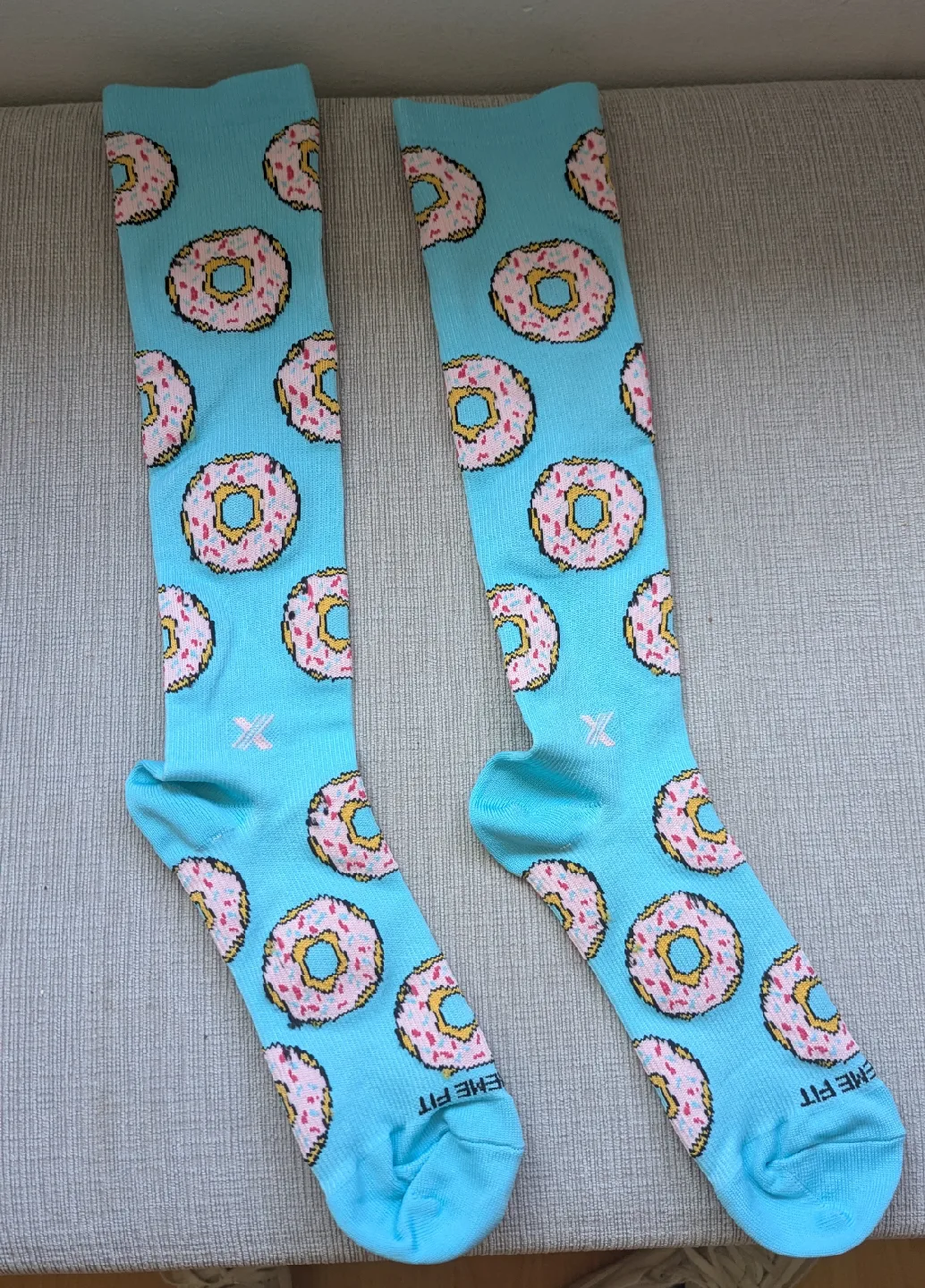 Brand New Xeme Fit Compression Socks - Donut Pattern thumbnail