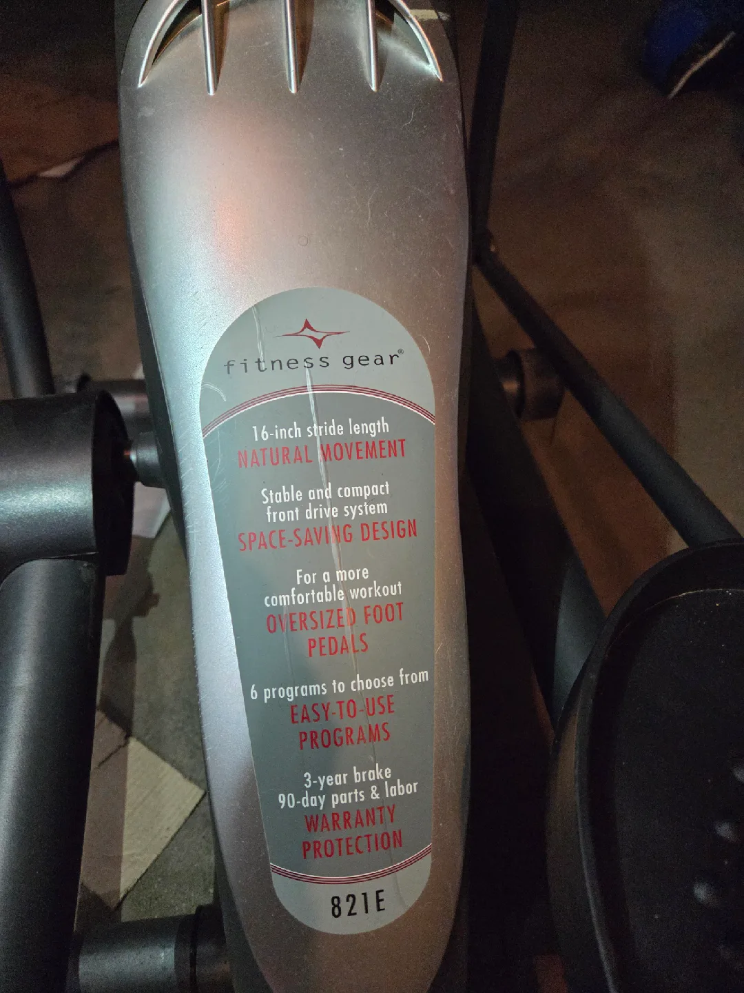 Fitness Gear 821E Elliptical image indicator(4)