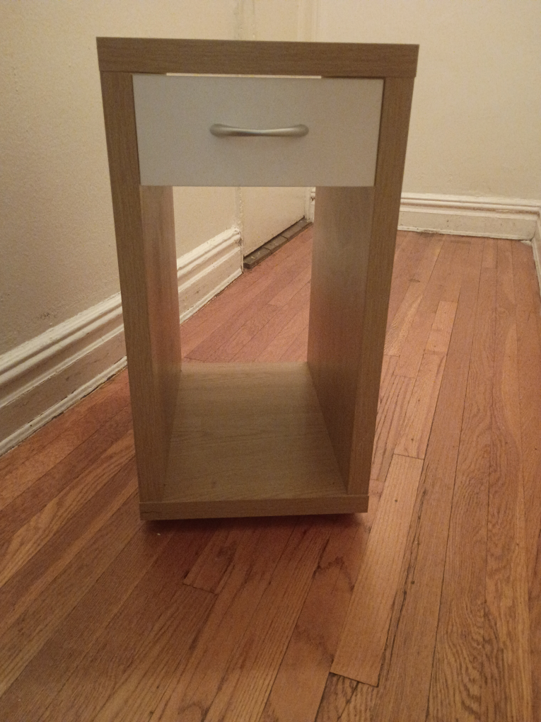 Small Beige Bedside Table with Drawer