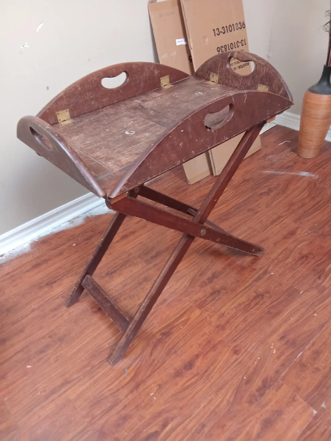 wood folding removable tray table