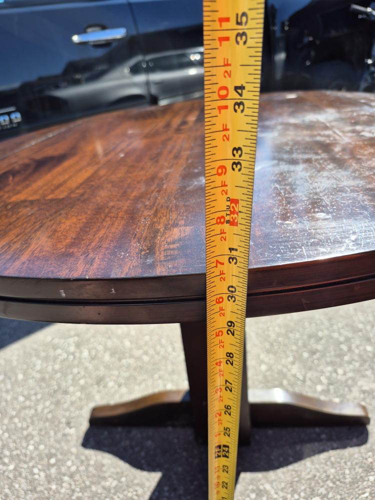 Round Wooden Dining Table - 38 Inches
