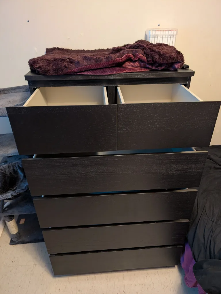 IKEA Malm Black-Brown 6-Drawer Dresser image indicator(2)