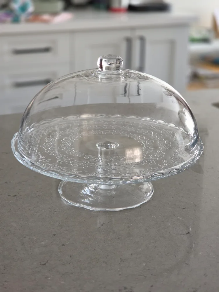 Glass Cake Stand with Dome Lid thumbnail