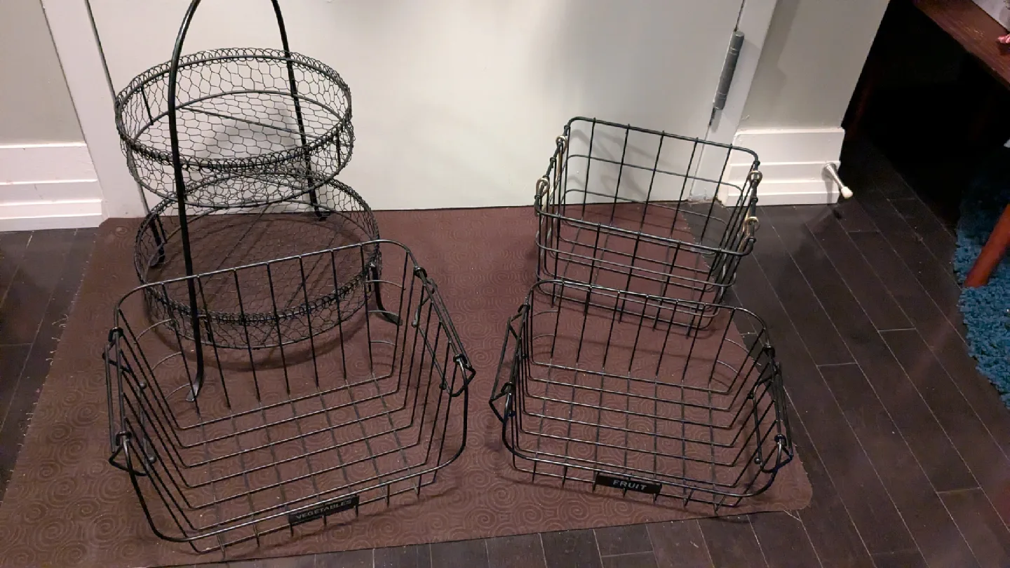 Black Wire Fruit & Vegetable Baskets image indicator(2)