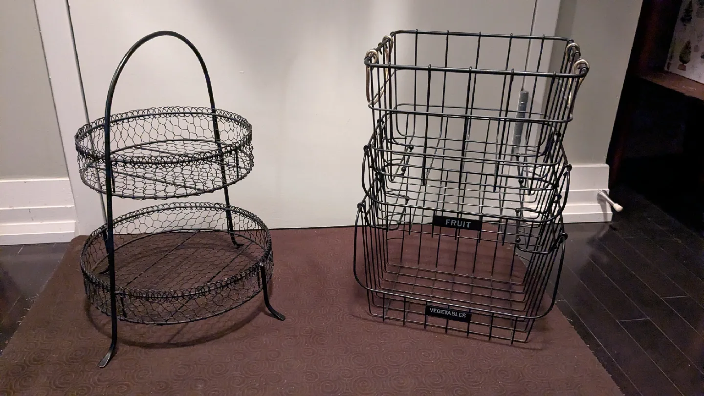 Black Wire Fruit & Vegetable Baskets image indicator(3)