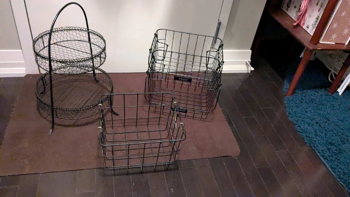 Black Wire Fruit & Vegetable Baskets image indicator(4)