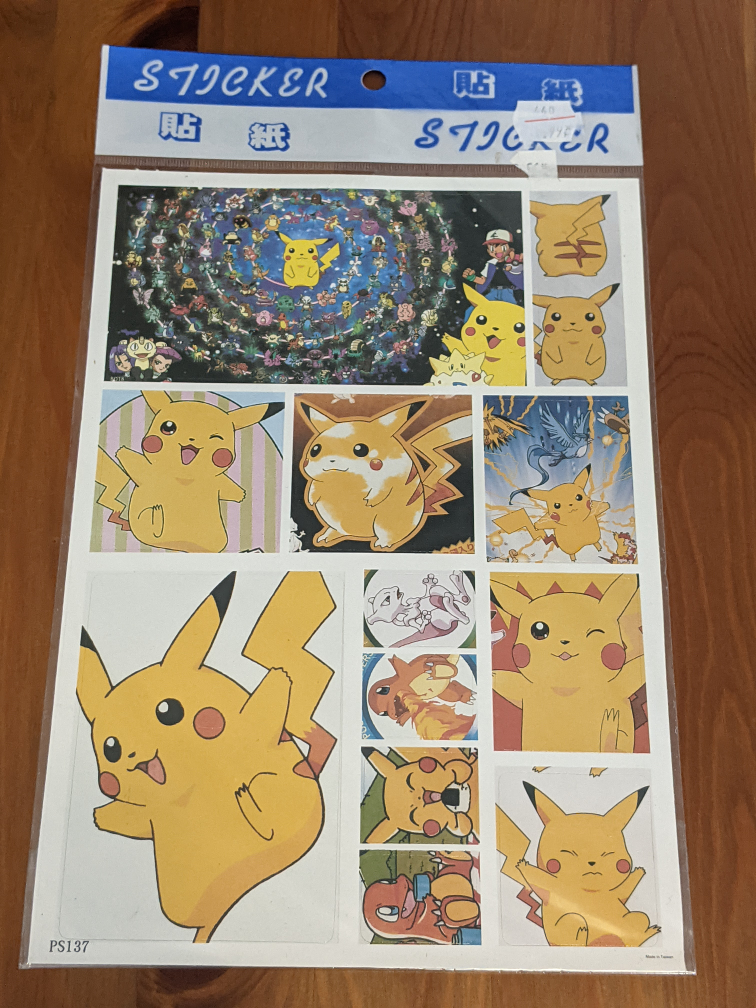 Pokemon Vintage Stickers - Made in Taiwan