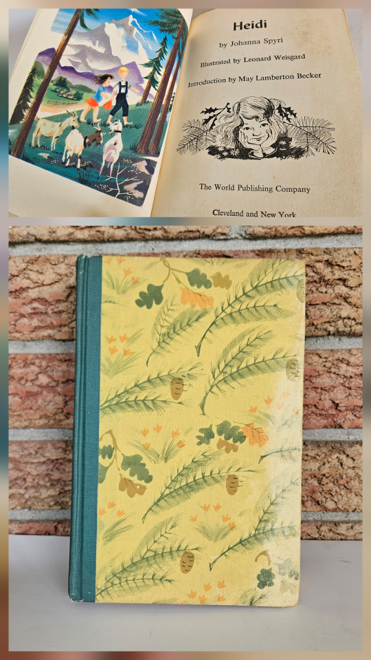 Vintage 1946 Rainbow Classics "Heidi" Illus. Johanna Spyri