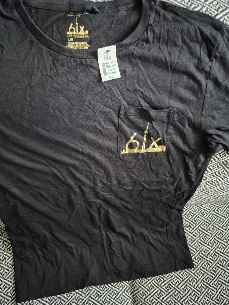 6ix Black T-Shirt - Size L/G