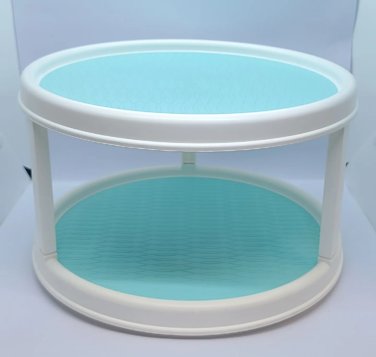 Lazy Susan Turntable Organizer - White & Blue thumbnail