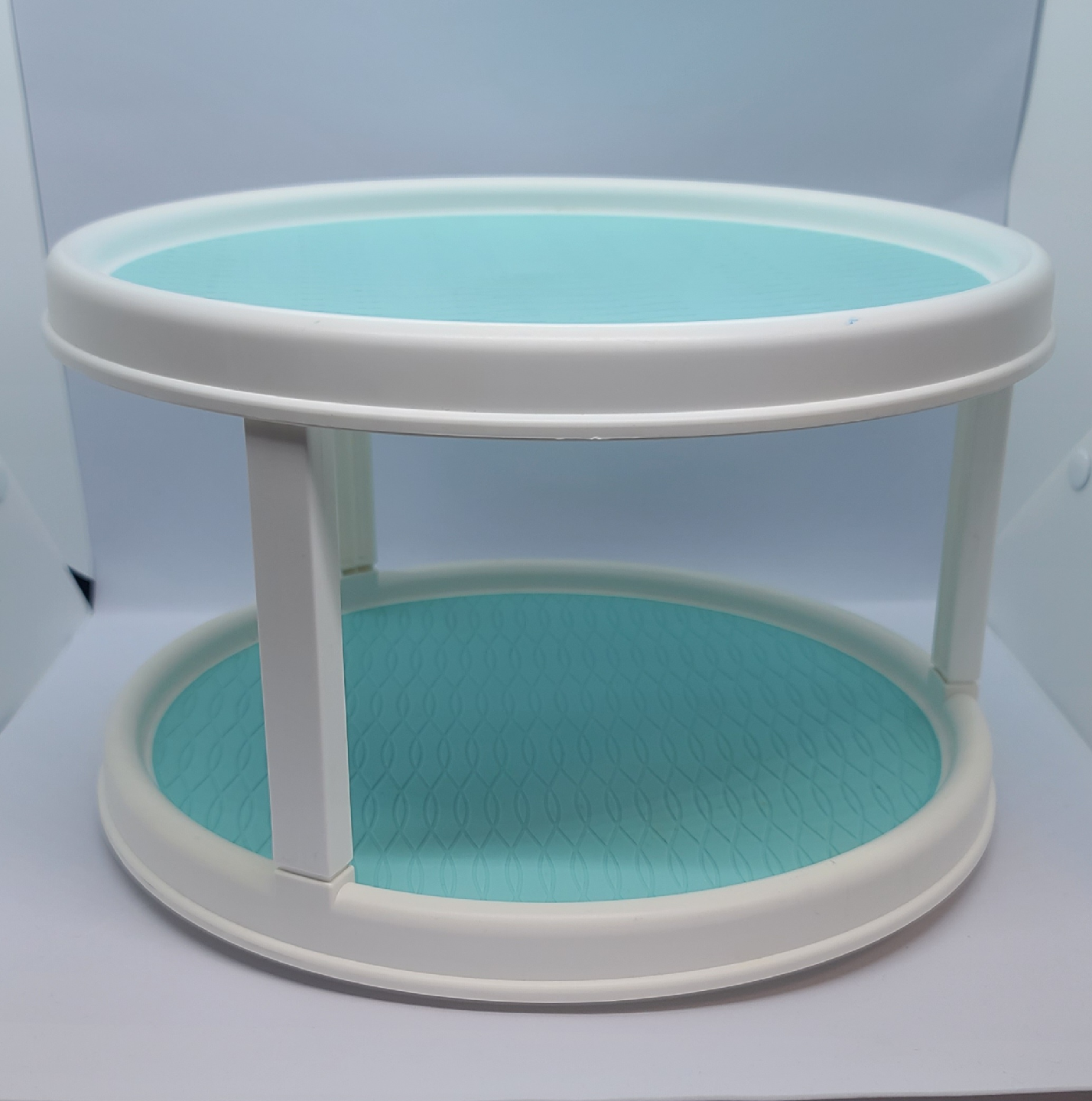 Lazy Susan Turntable Organizer - White & Blue - photo 2