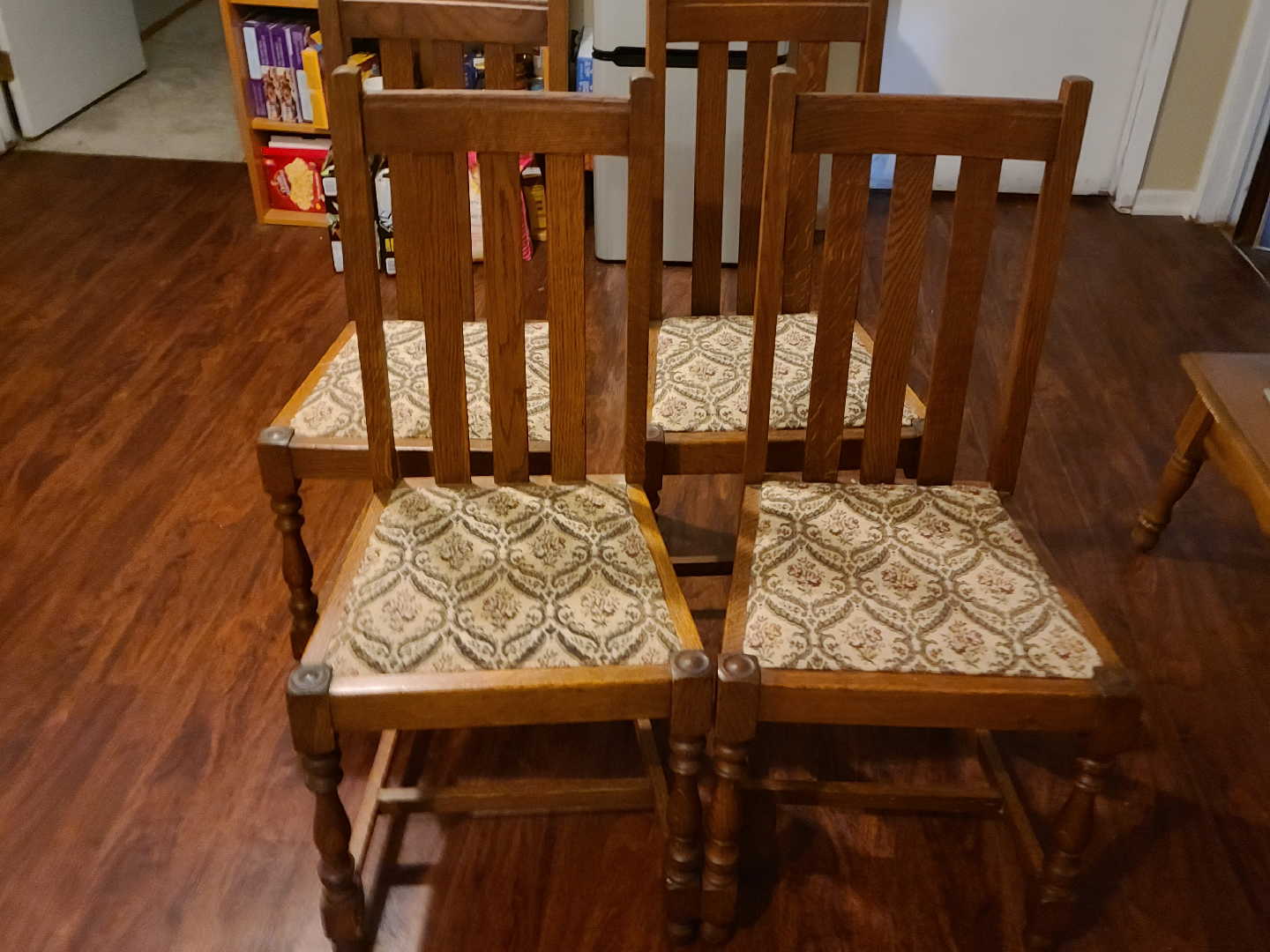 Set of 4 Vintage Wooden Dining Chairs