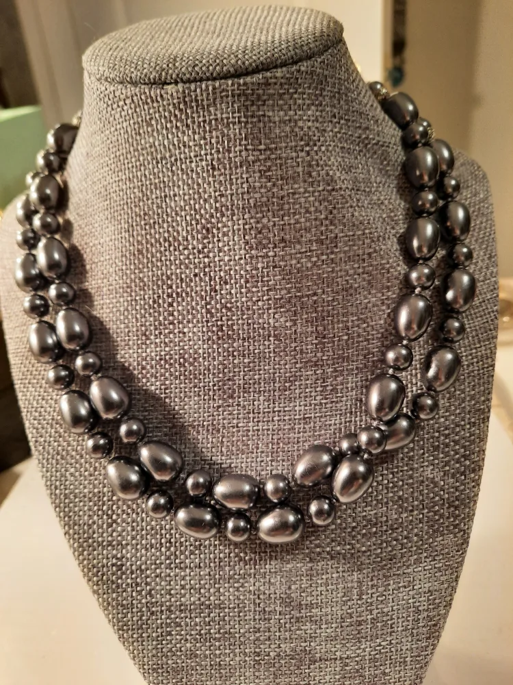 Grey  Monet Beaded  Necklace thumbnail